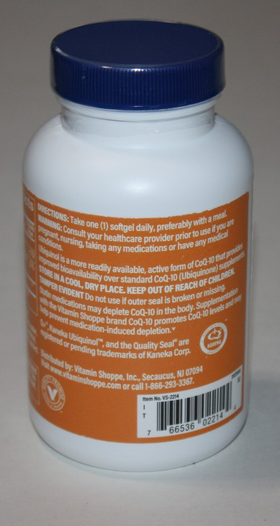 The Vitamin Shoppe Ubiquinol CoQ-10 200mg Heart Health 120 Softgels Exp 02/27