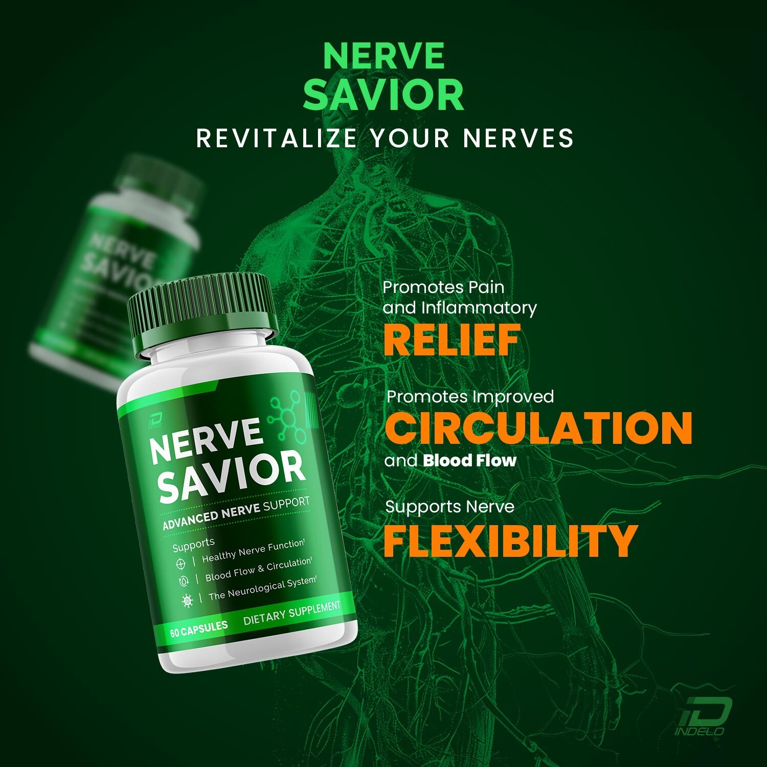 Nerve Savior for Neuropathy, Nerve Savior for Circulation, Inflammation (2 Pack)