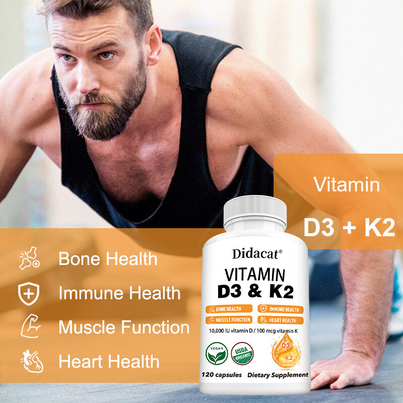 Vitamin K2 (MK7) with D3 10000 IU Supplement, Bone, Heart & Immune Health