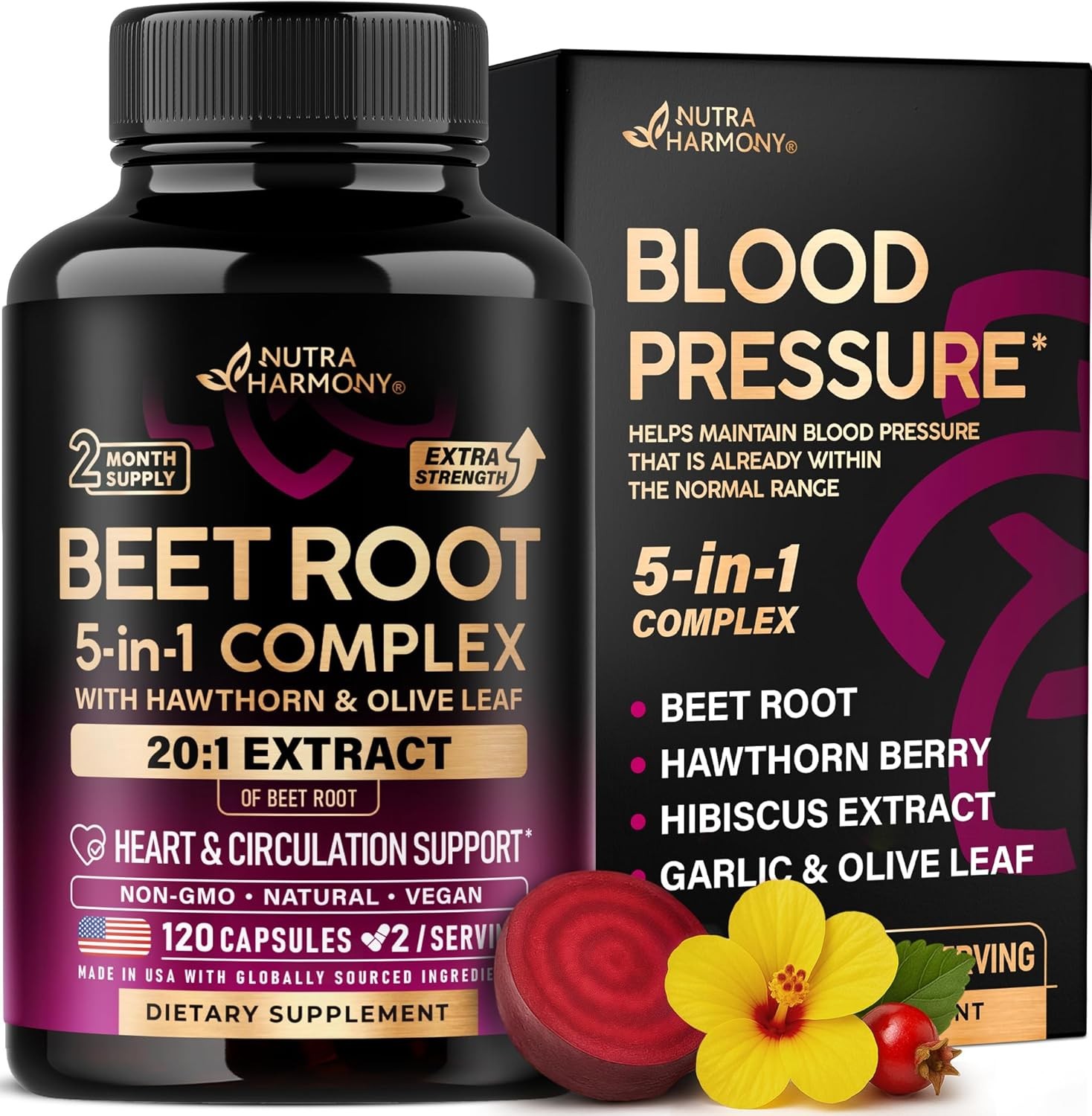 5-in-1 Complex Capsules – Healthy Blood Pressure Support Supplement**