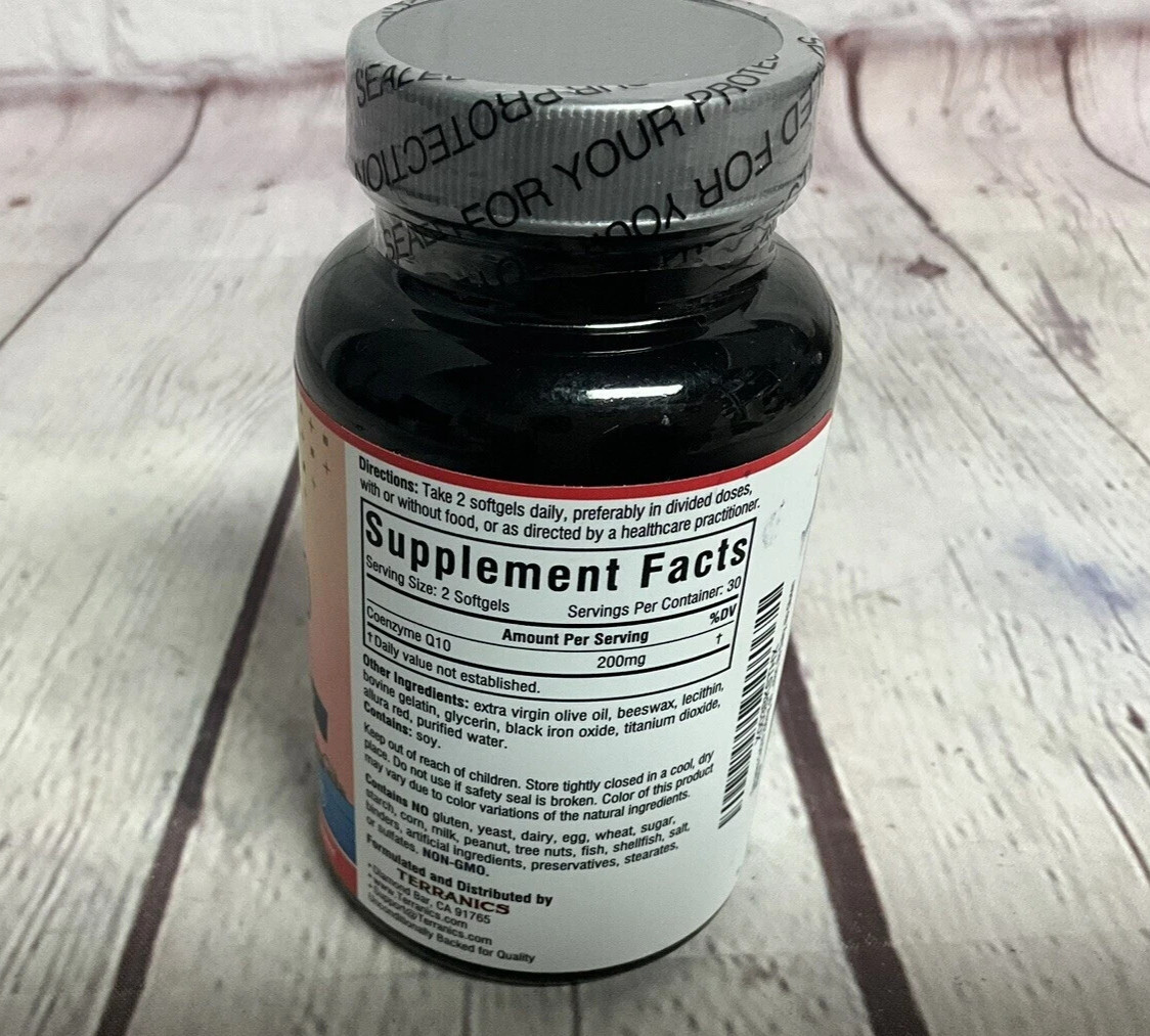 Terranics CoQ10 200 mg Heart Health – 60 Softgels EXP: 01/2026