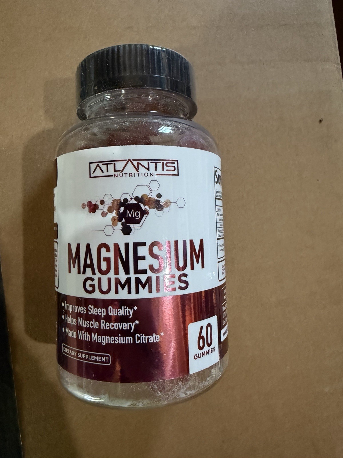 Atlantis Nutrition Magnesium Citrate Gummies 60ct Sleep Quality Muscle Recovery