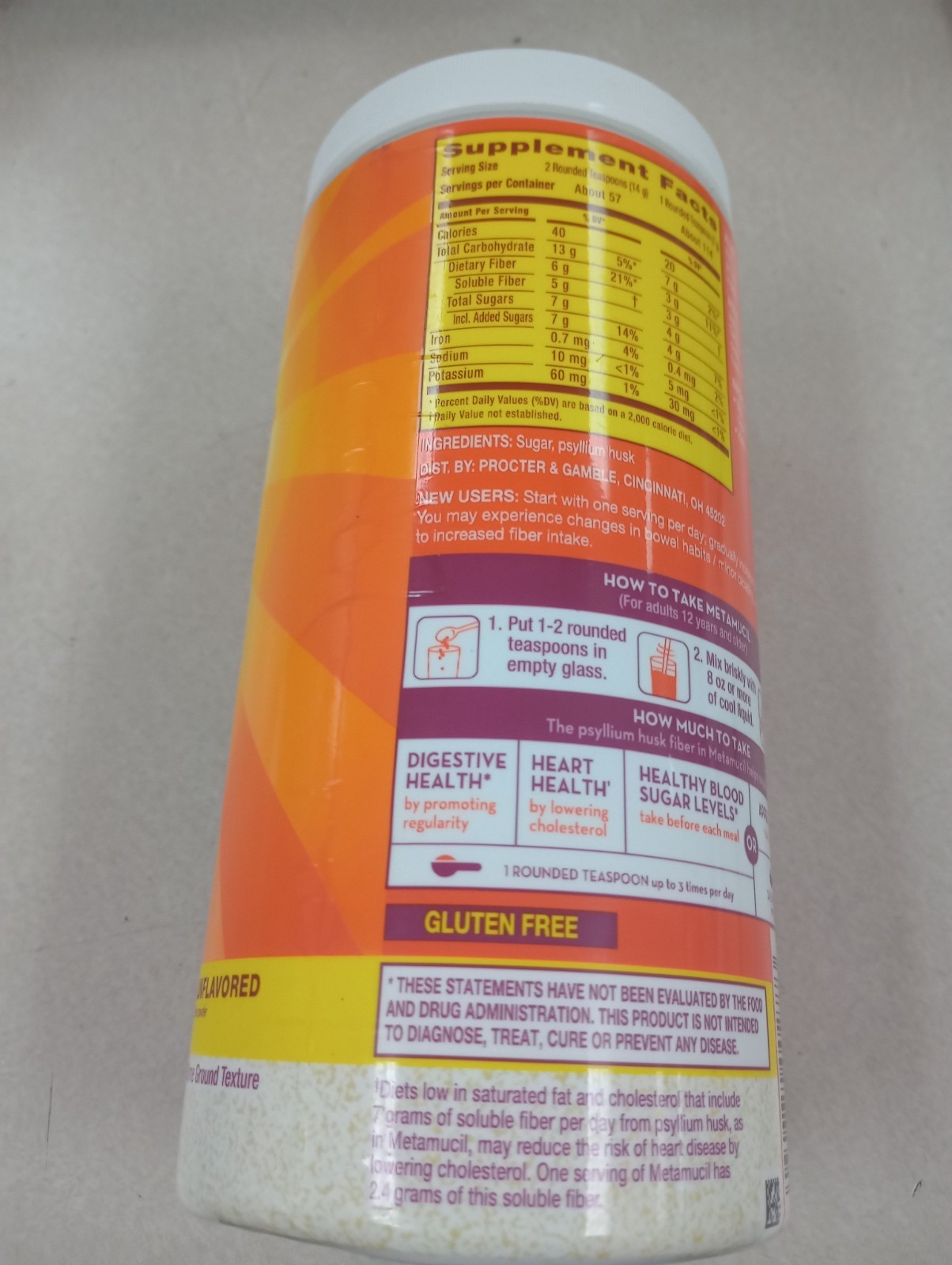 Metamucil Daily Psyllium Fiber Powder Real Sugar 114 Servings Digestive Health