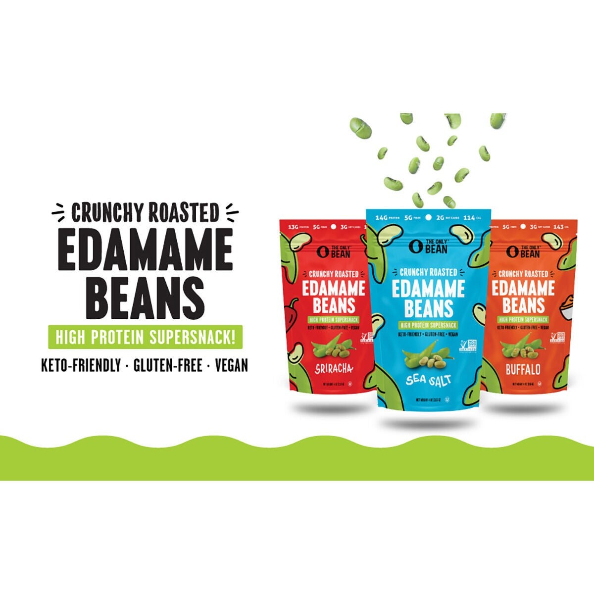 Crunchy Roasted Edamame Beans – Variety Pack (3 Bags)