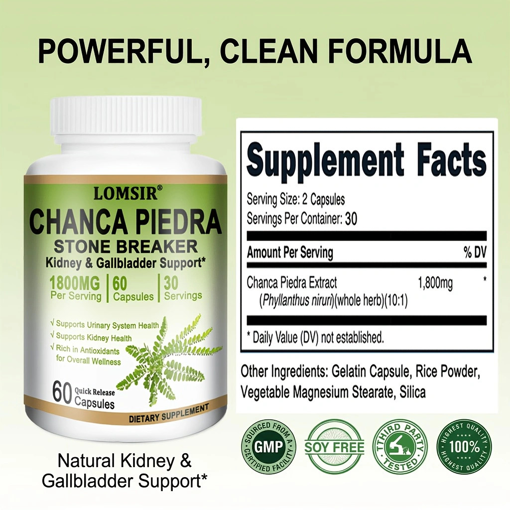 Chanca Piedra Capsules – Supports Liver and Kidney Health – 60 Capsules