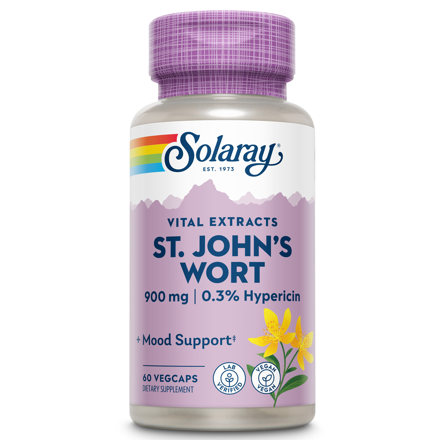 Solaray St. John’s Wort Aerial Extract 450mg Two Daily | 60ct, 30 Serv.