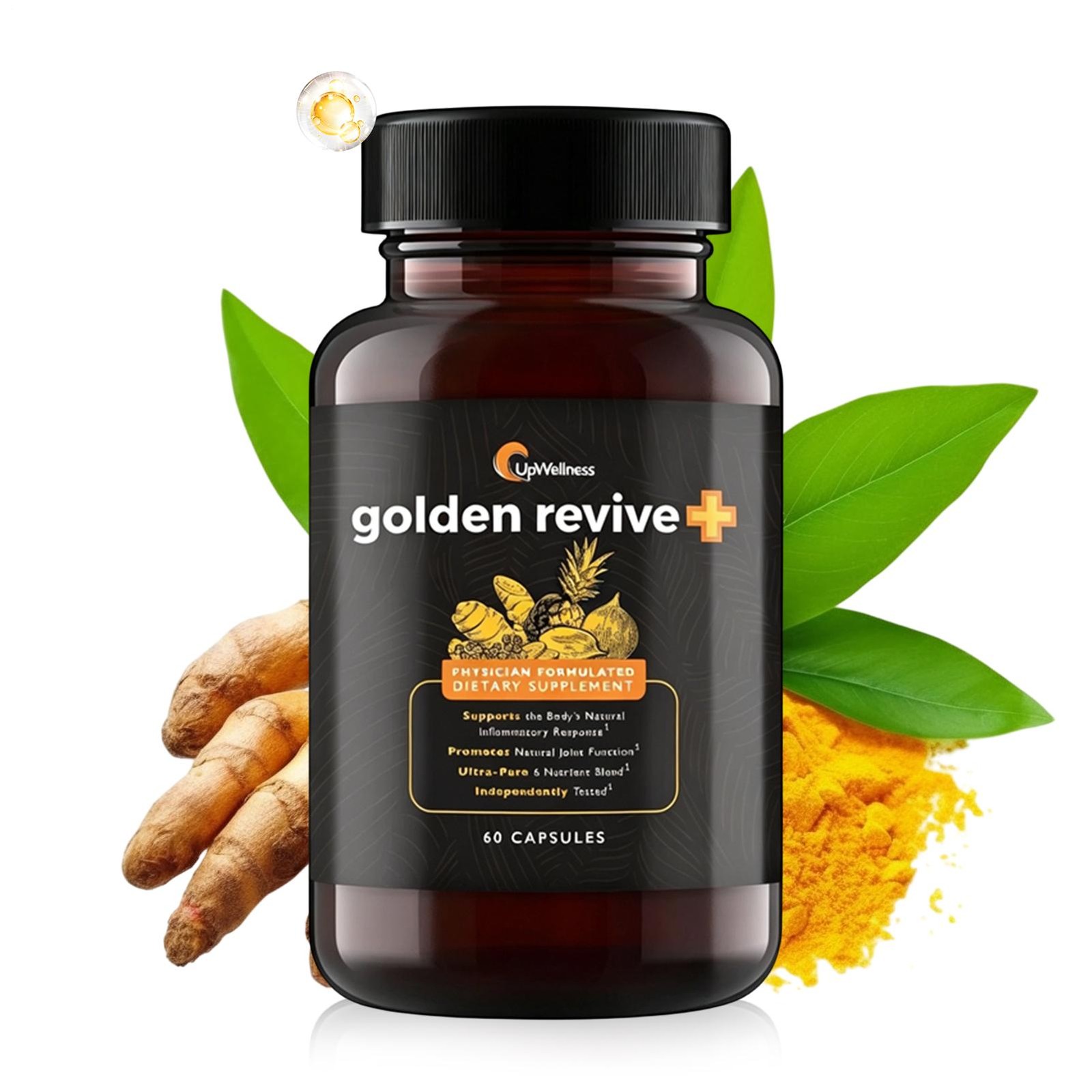 (Pack of 3) UpWellness Golden Revive + Joint Support Supplement 60 Counts