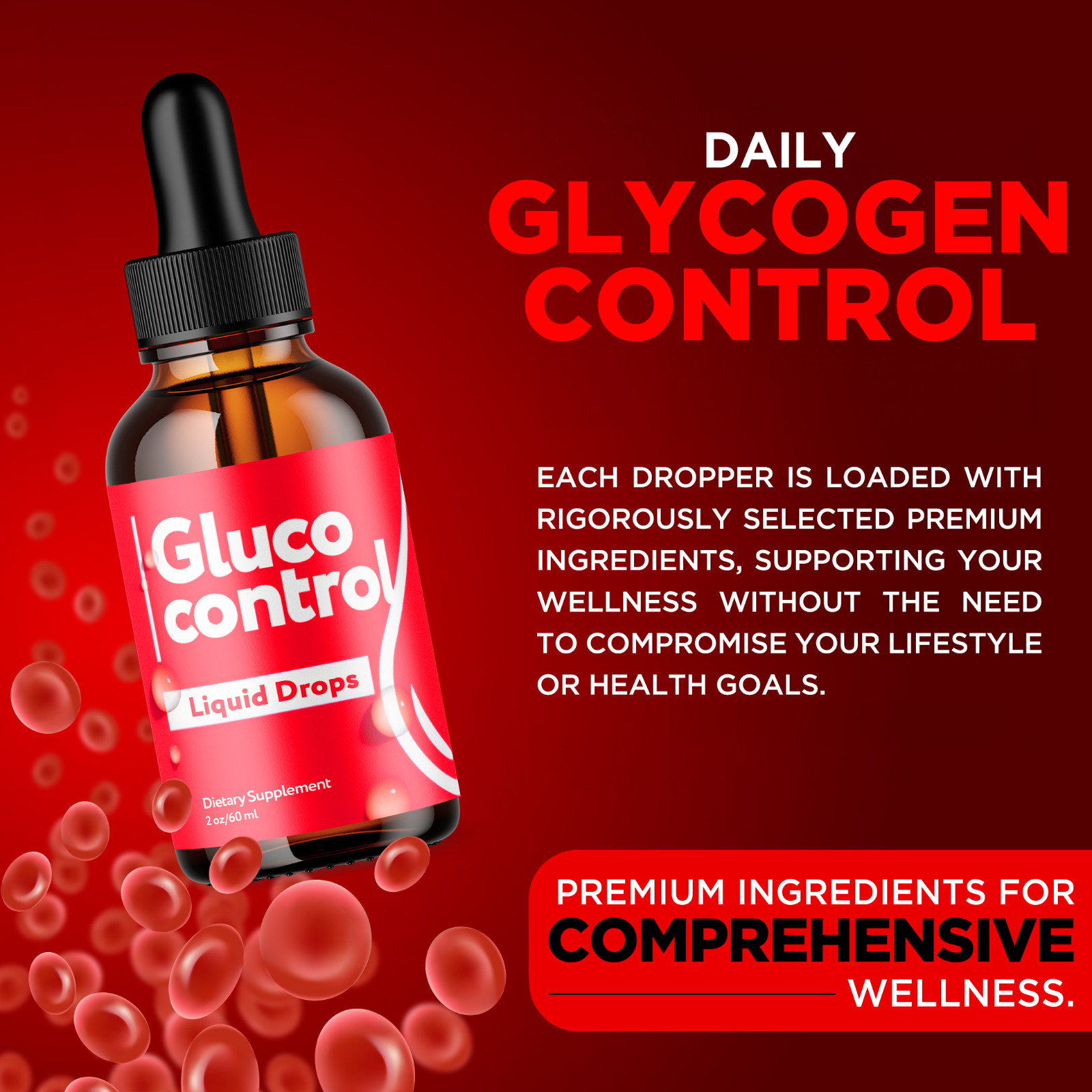 (5 Pack) Gluco Control Blood Support Drops Advanced Vitamin Supplement 2ML