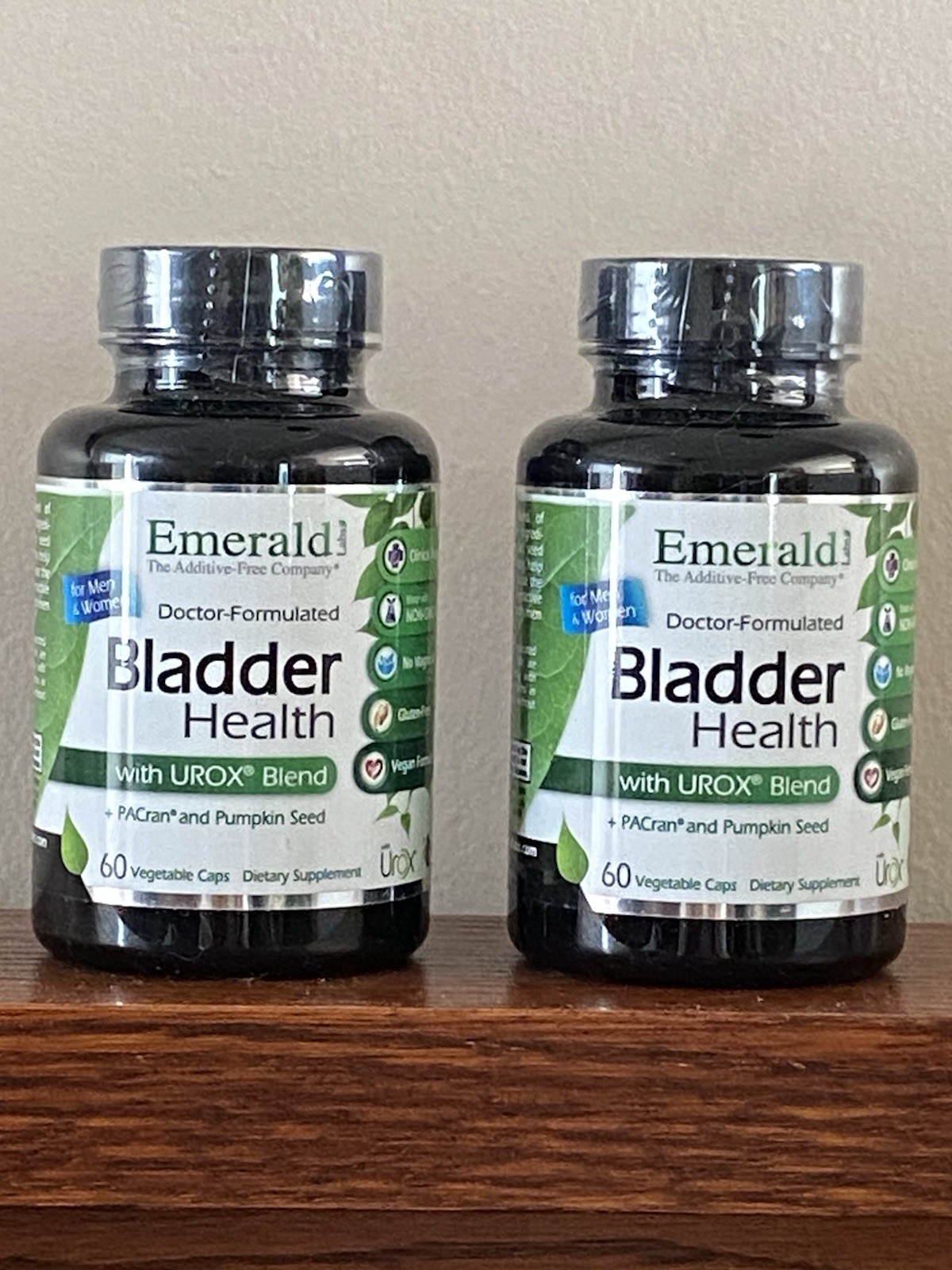 NEW (2) Emerald Bladder Health UROx Blend 60 Capsules Non-GMO Gluten-Free Vegan