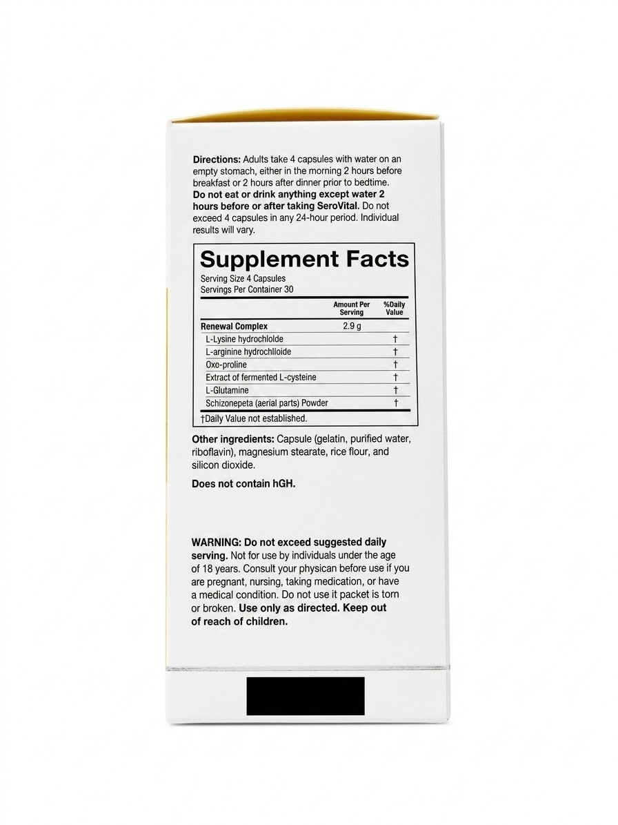 SeroVital Reverse The Signs of Aging Dietary Supplement – 120 Capsules 08/2026