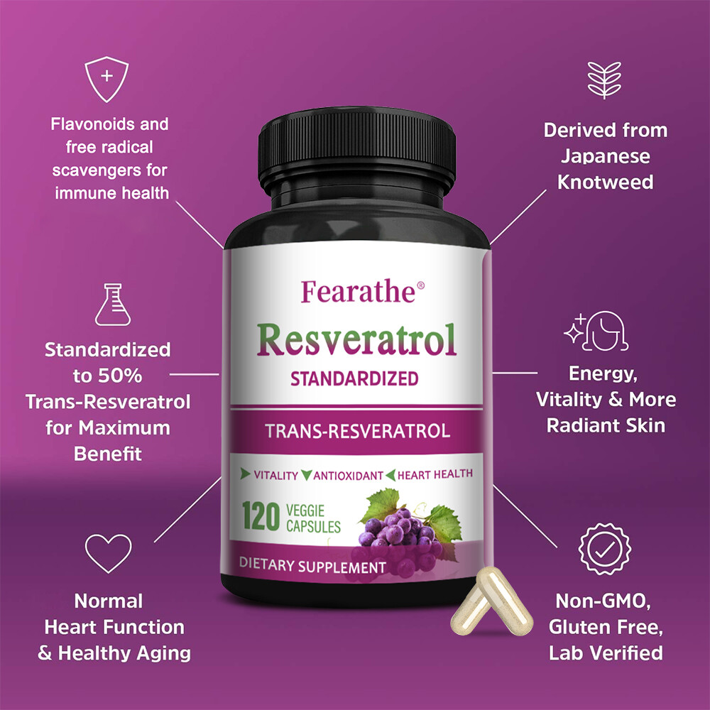 Resveratrol Capsules 1000mg – Antioxidants,Anti-Aging,Brain Support,Radiant Skin