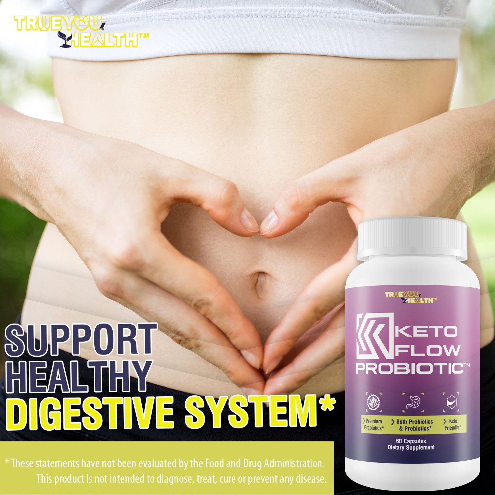 Keto Flow Probiotic – Premium Probiotics & Prebiotics – Keto Friendly Probiotic