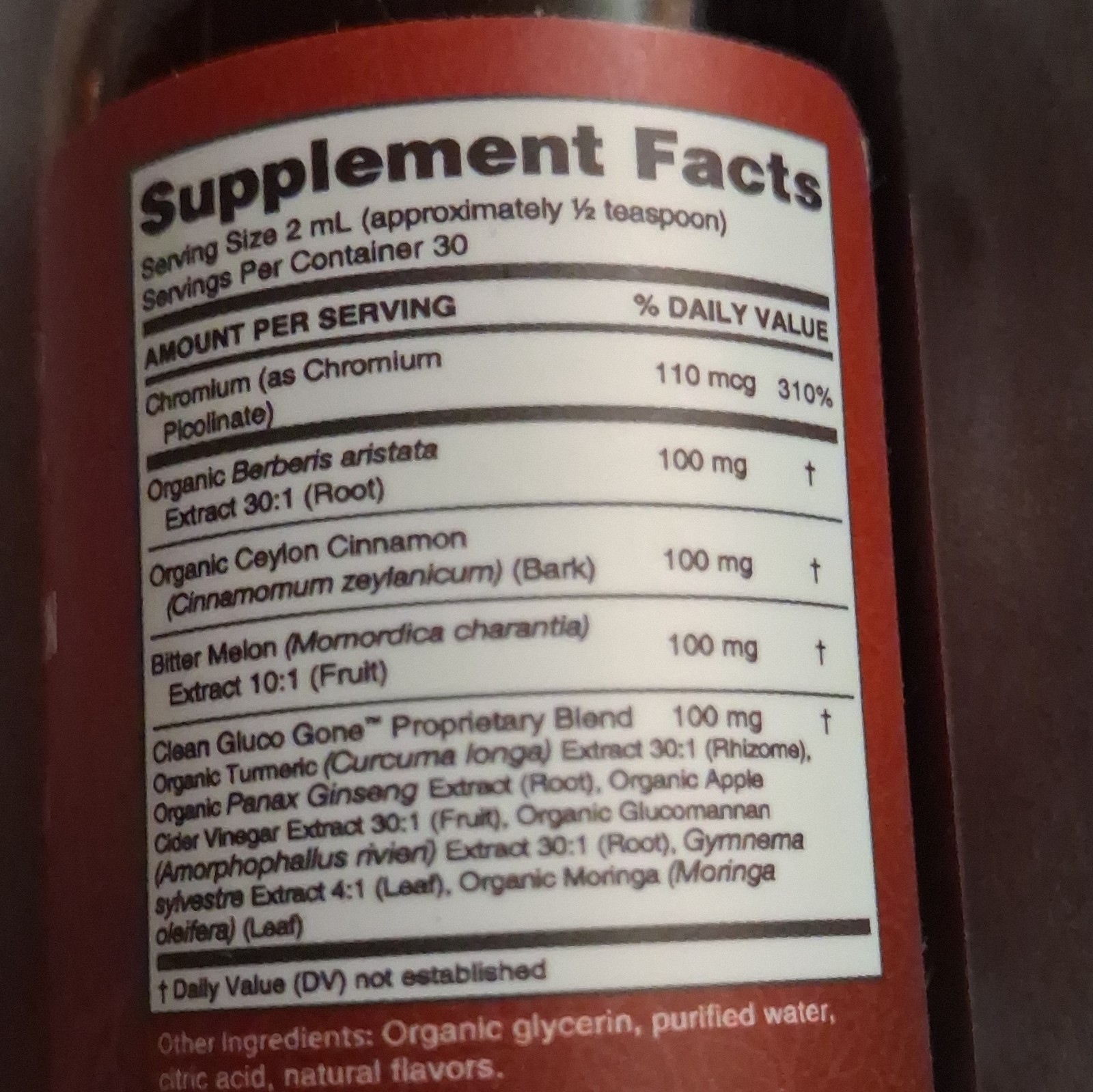 Clean Nutraceuticals Gluco Gone Liquid Drops Berberine+Ceylon Cinnamon+Chromium