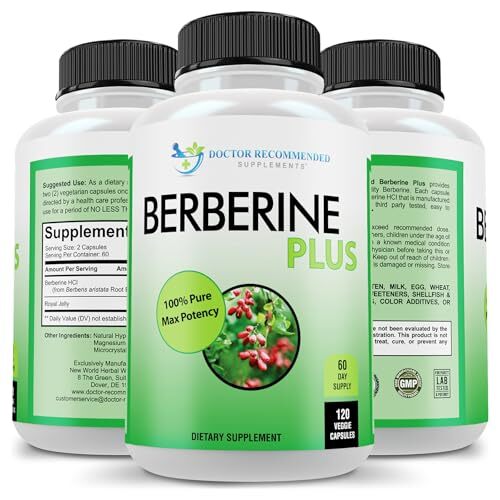 DOCTOR RECOMMENDED SUPPLEMENTS Berberine Plus 1200mg Per Assorted Sizes