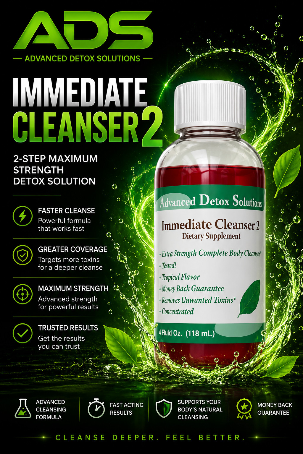 Immediate Cleanser 2 4oz | Fast Acting Formula | Same Day Shipping!