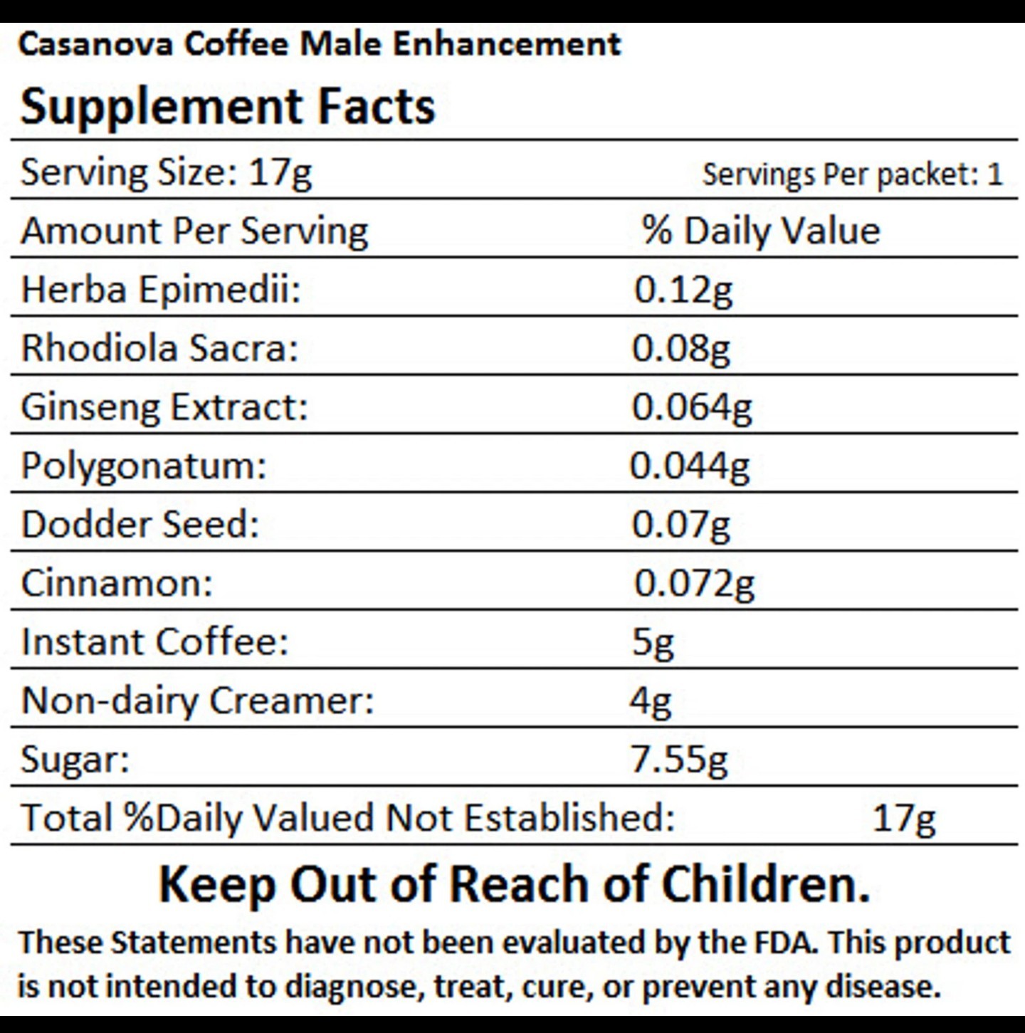 10 Packs + $30 BONUS! Casanova Coffee Male Sexual Stimulant Enhancement Stamina
