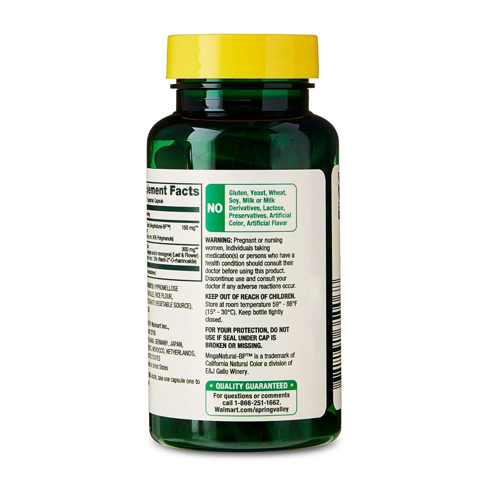 Spring Valley Blood Pressure Support Hearth Health 60 Vegetarian Capsules