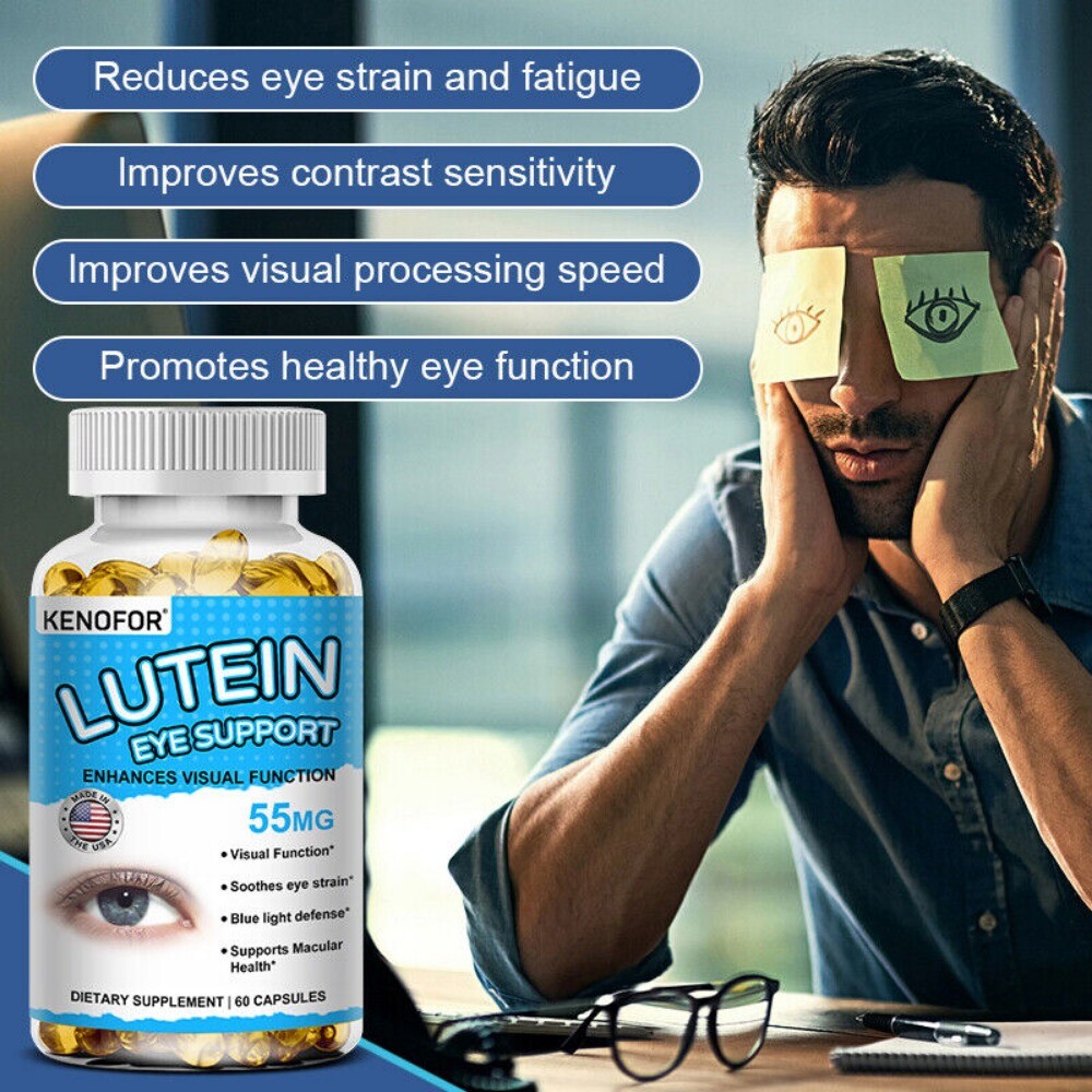 Lutein and Zeaxanthin Capsules 55mg – Premium Eye Protection Formula 60 Caps
