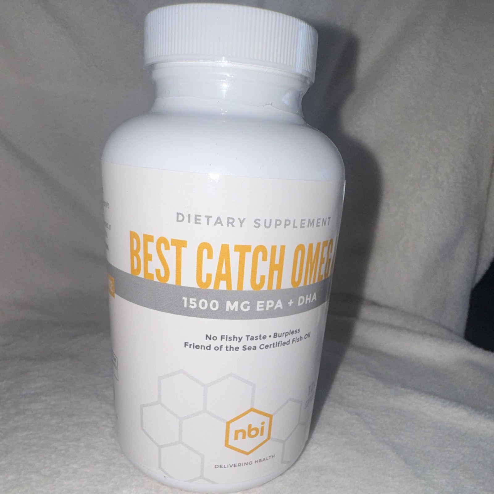 NBI Best Catch Fish Oil 1500mg EPA+DHA 120 Softgels Enteric Coated Lemon