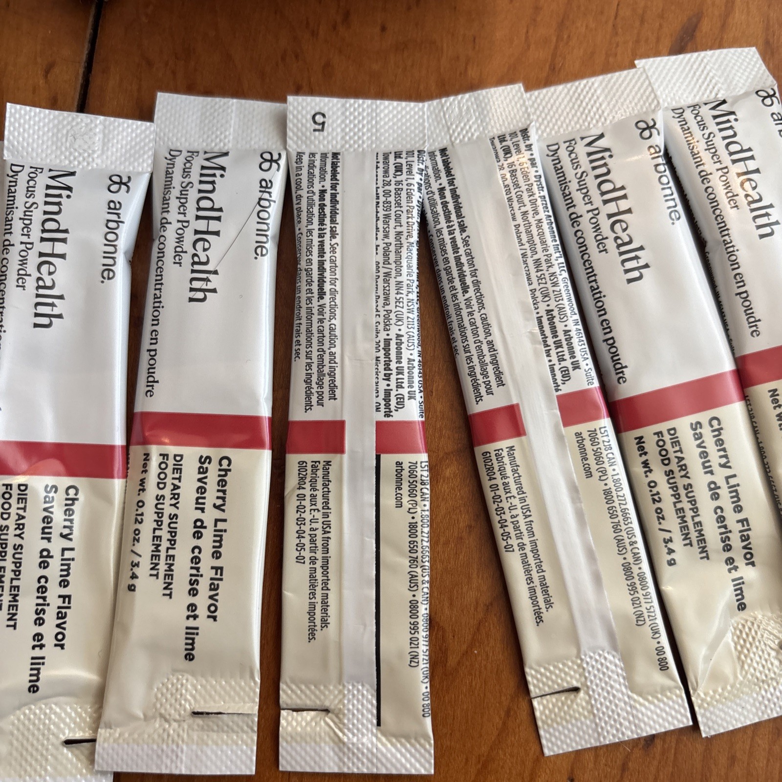 Arbonne MindHealth Focus Super Powder Cherry Lime 29 Sticks