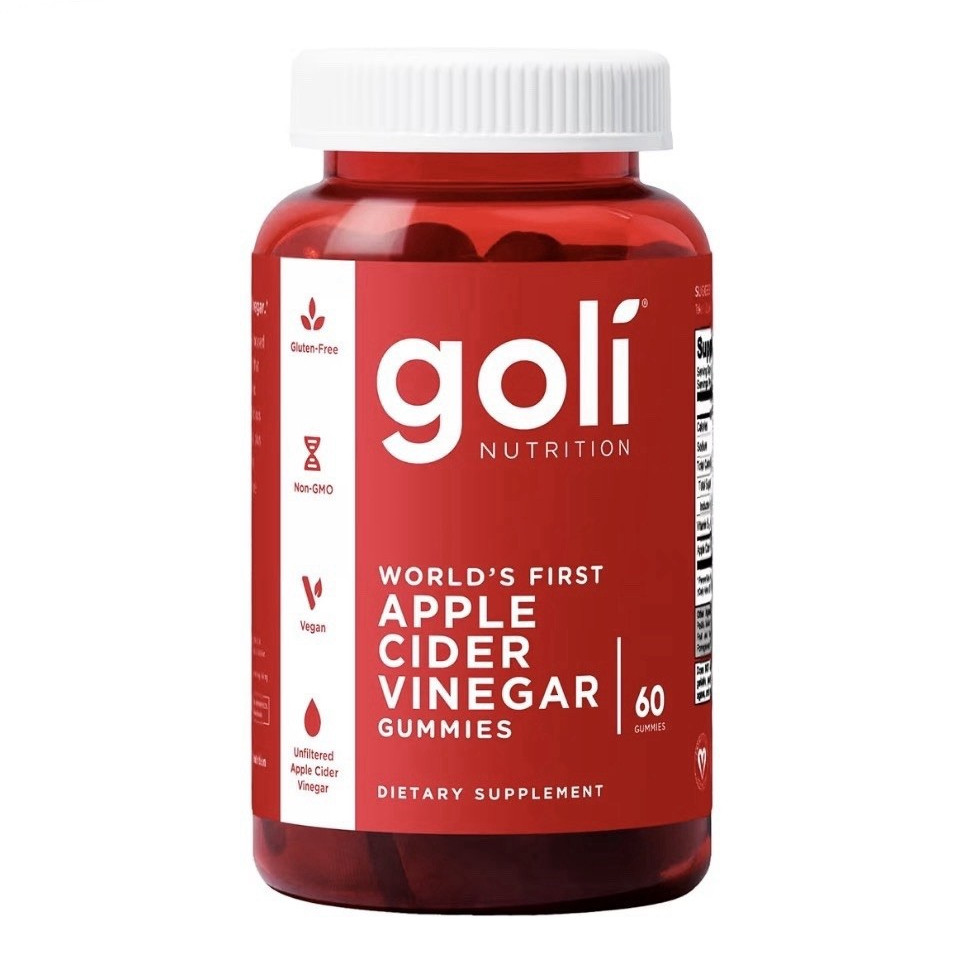 Goli Nutrition Apple Cider Vinegar Gummies w/ Vitamin B12 Vegan 60 Ct