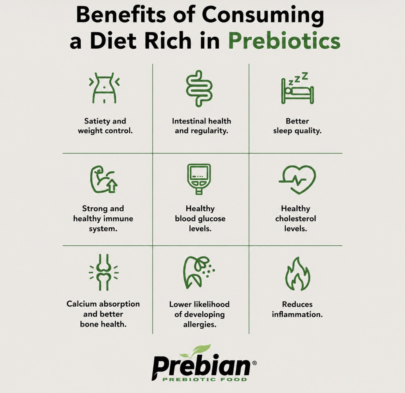 Prebian Prebiotic/Prebiotico Powder 450g-Gut Health & Microbiome Support