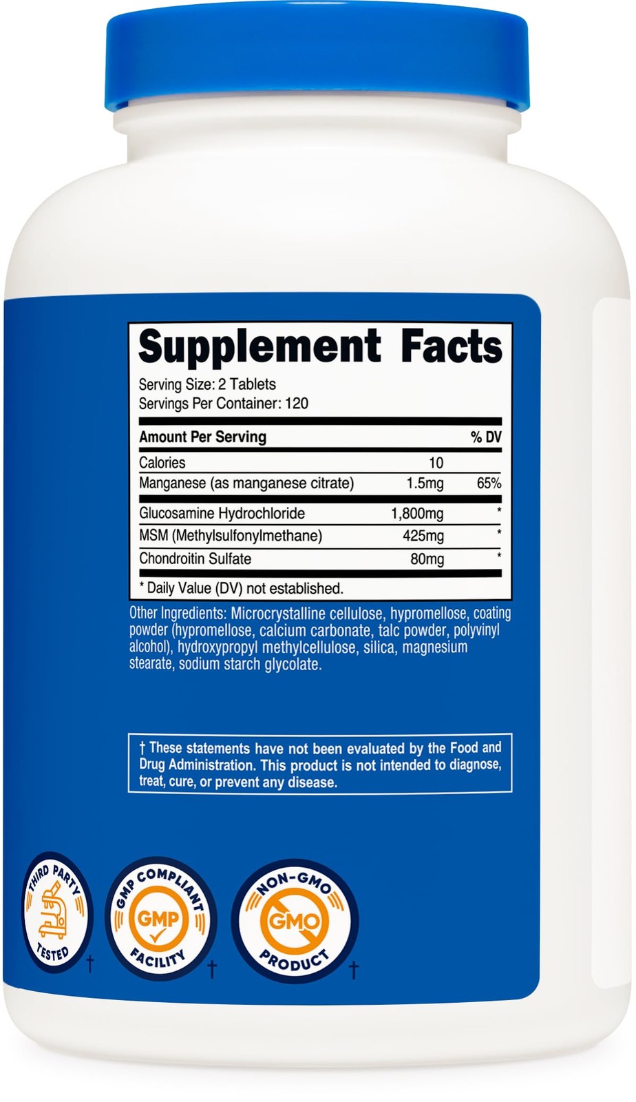 Nutricost Glucosamine 1800mg with Chondroitin & MSM, 240 Count (Pack of 1)