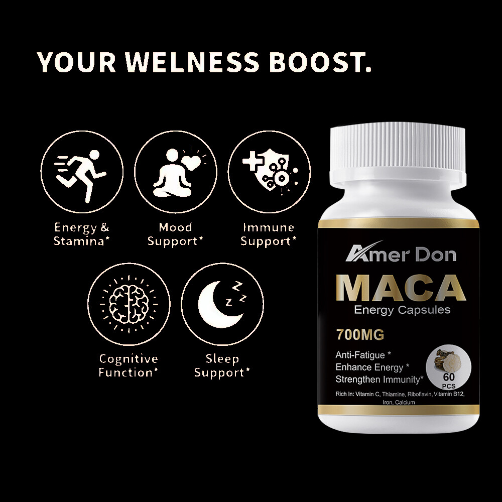 Maca Root 700mg Highest Potency Supports Desire Stamina Power Energy 60 Pills