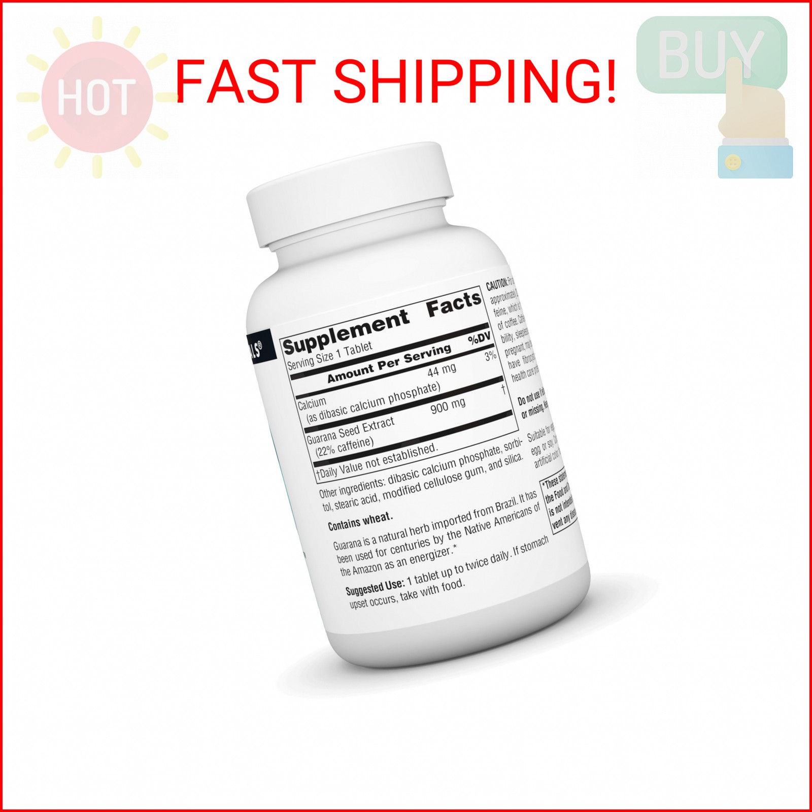 Source Naturals Guarana Energizer, Dietary Supplement – Supports A Long Lasting