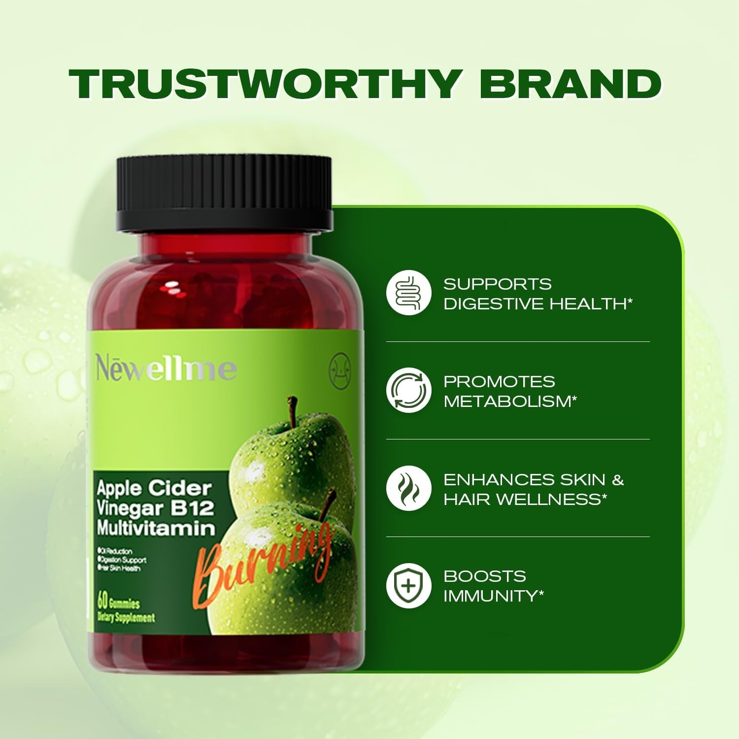 Apple Cider Vinegar Gummies Formulated to Support NormalEnergy Levels