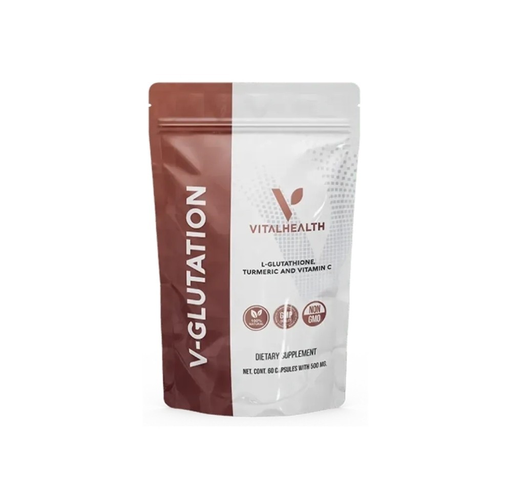 VitalHealth V-Glutation L-Glutathione w/ Vitamin C 60 Veggie Caps Non-GMO 605mg
