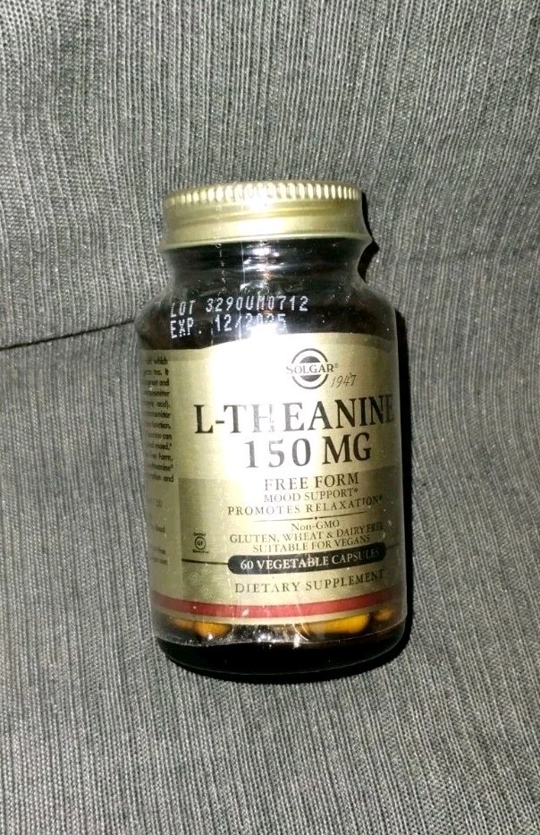 Solgar L-Theanine 150mg Dietary Supplement, 60 Veggie Capsules, NEW Sealed 2027