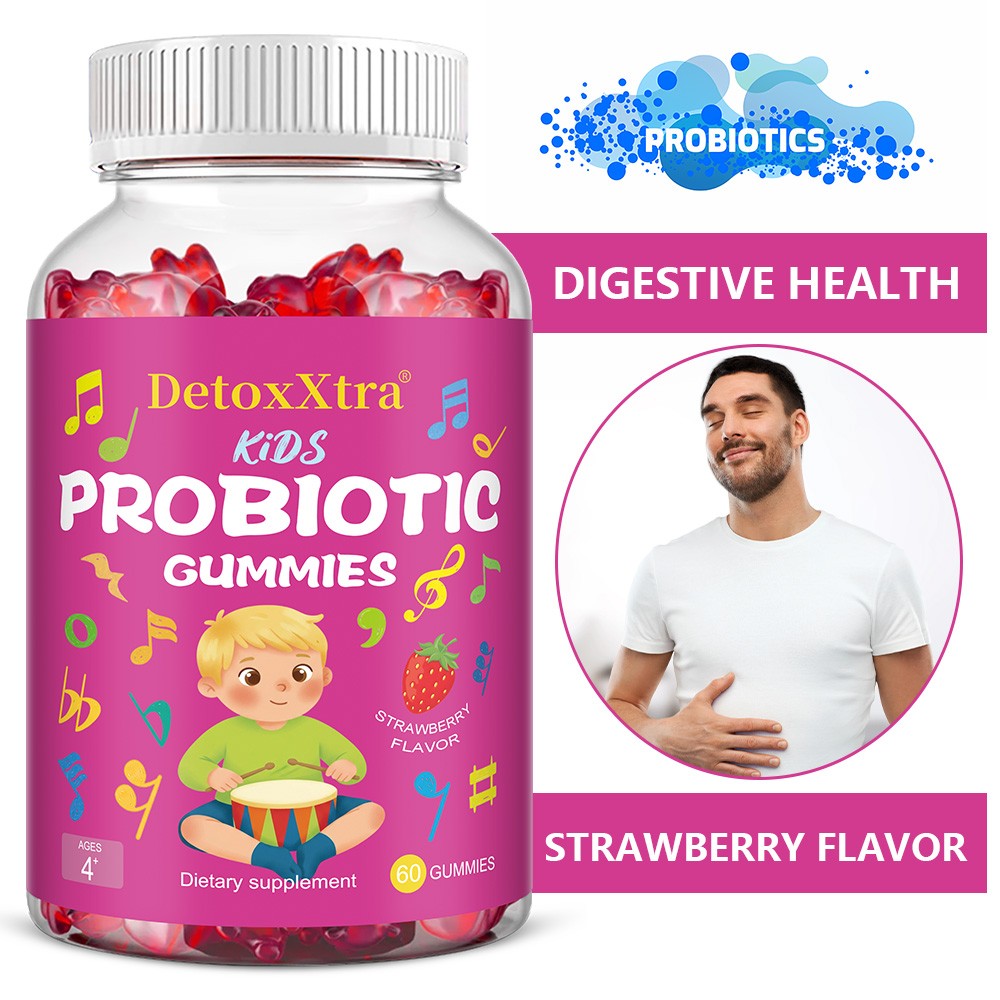 Kids Probiotic 4 Billion Cfu Digestive Health Strawberry Flavor 60 Gummies