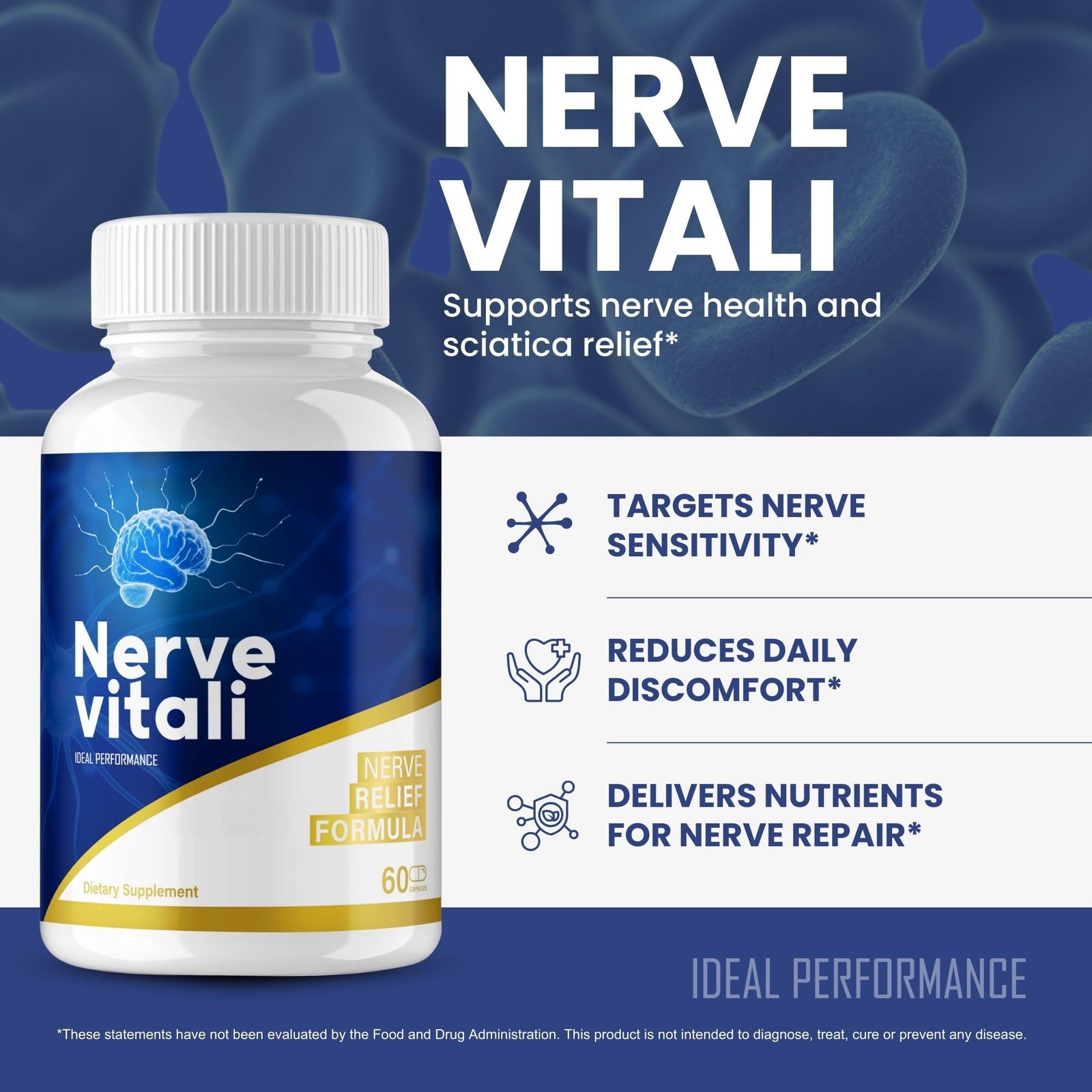 Nerve Vitali Health Nervous System Supplement – 300 Capsules (5 Pack)