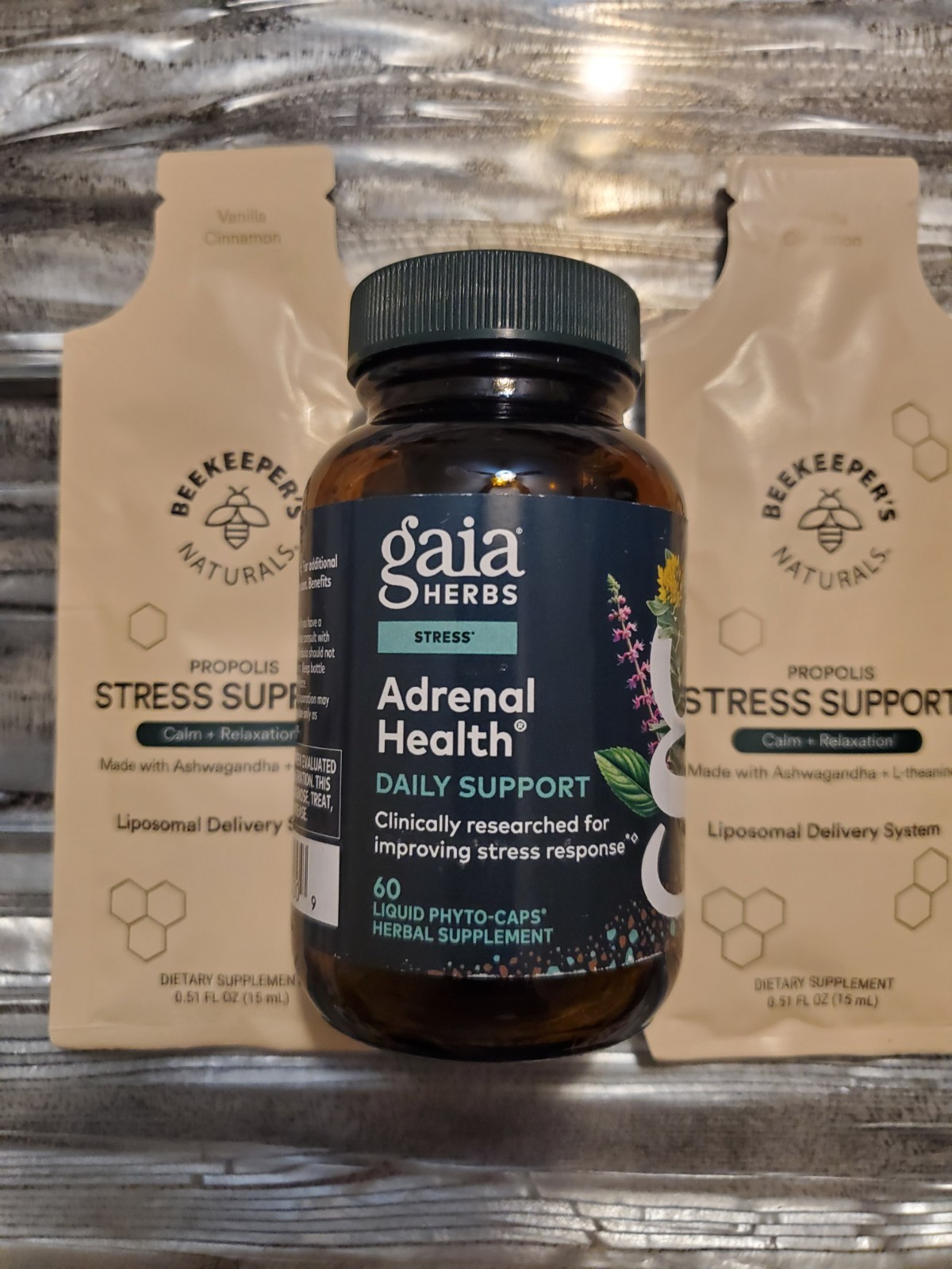 Gaia Herbs Adrenal Health + Quick Defense + 2 FREE $6 Propolis STRESS SUPPORT!