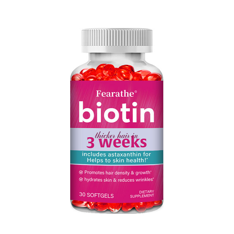 Thicker Hair in 3 Weeks – Biotin w/ Astaxanthin – Hair, Skin & Nails Health