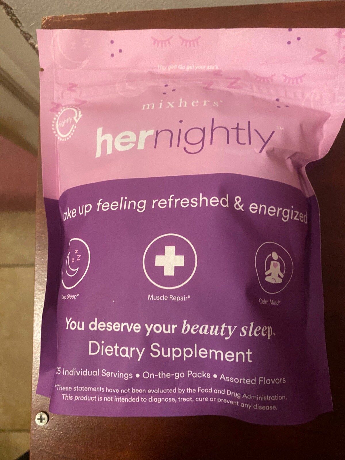 MIXHERS Hernightly Sleep Aid 15 Indiv. Servings Chocolate Help Support Sleep!