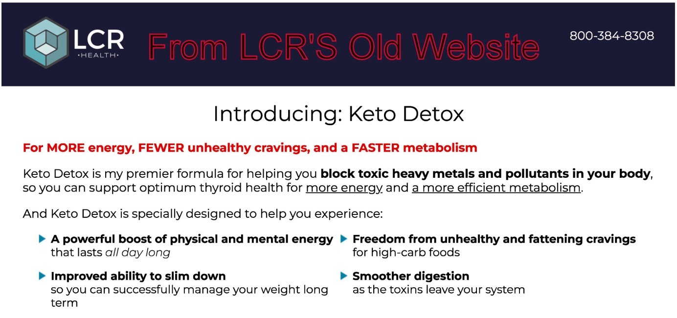 LCR, Keto Detox, Dietary Supplement, 60 Capsules, 30-Day Supply