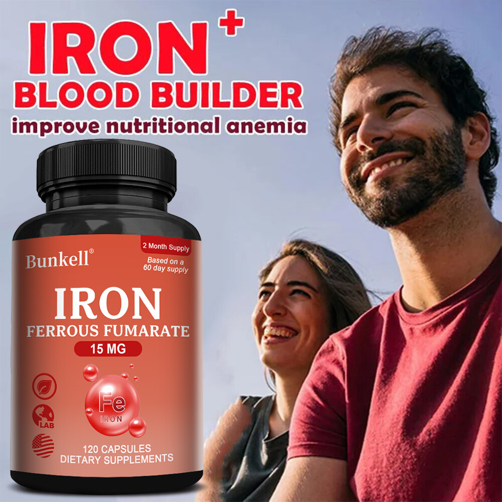 Iron 14mg 30/60/120 Capsules Iron Ferrous Fumarate Quality Supplement