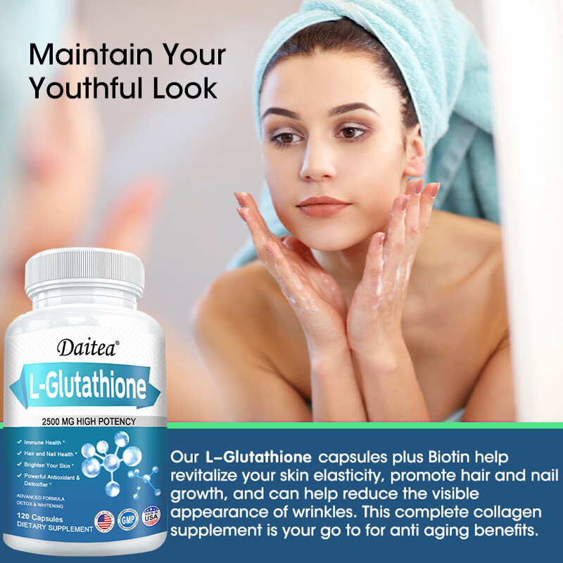 L-Glutathione 2500mg Capsules Detox Strong antioxidant Anti UV radiation