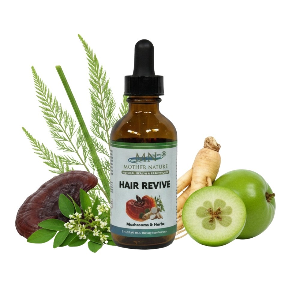 Organic Hair Revive for Hair Growth Supplements Amla Bhringraj Reishi Ginseng
