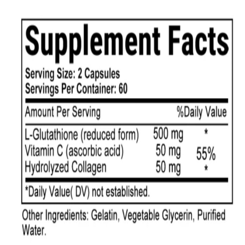 Premium Glutathione Collagen With Vitamin C Whitening-120 Capsules