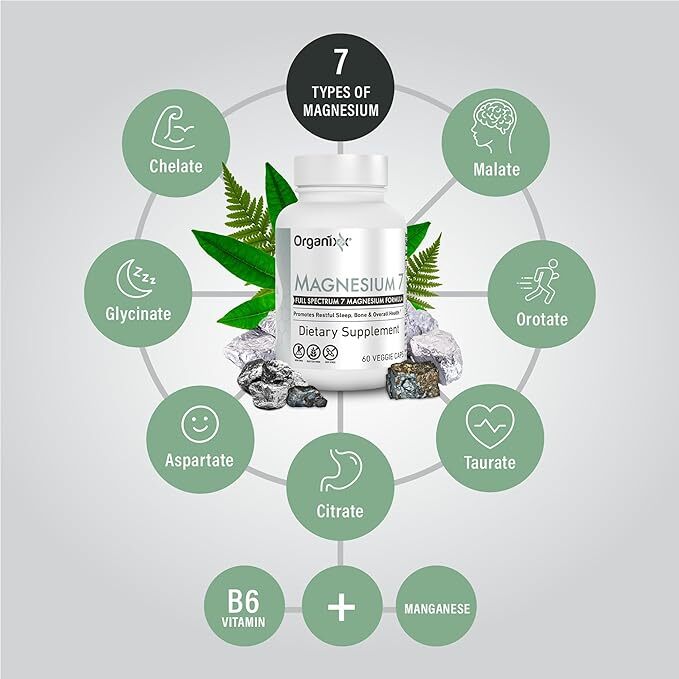 Organixx Magnesium Supplement Natural Magnesium Capsules for Sleep Support Mu…