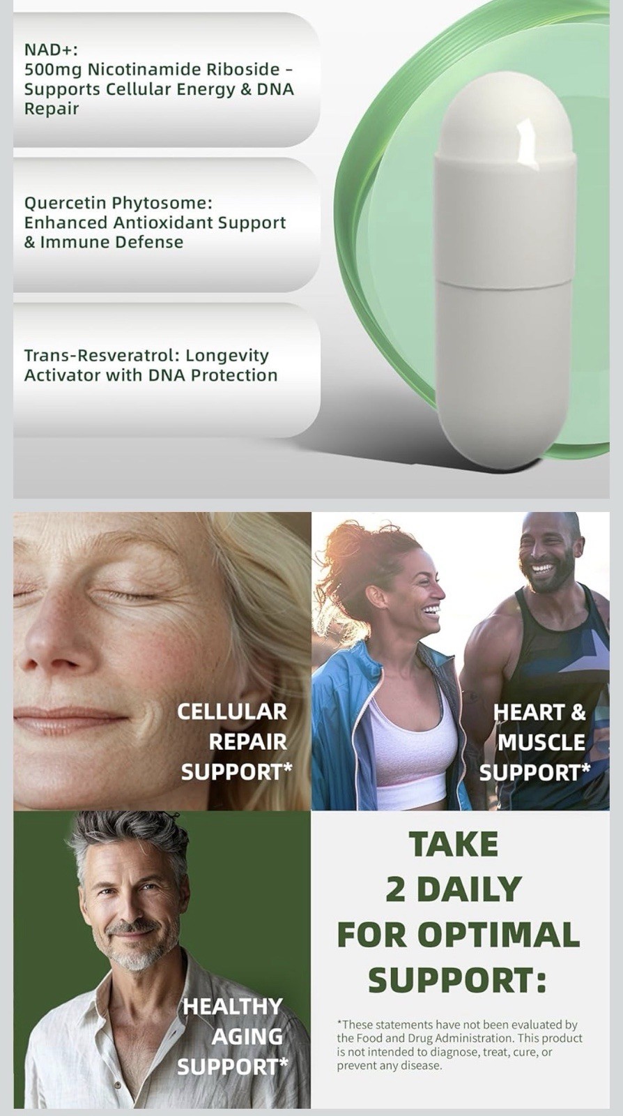 Liposomal NAD+ Nicotinamide Riboside 900mg + Resveratrol Quercetin