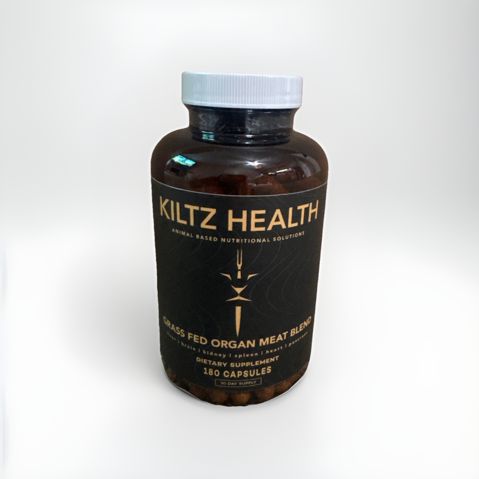Kilts Health Grass Fed Organ Meat Blend Dietary Supplement 180 Capsules