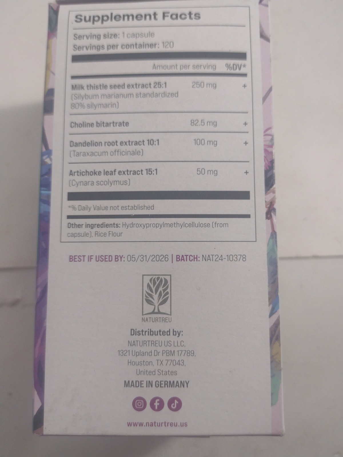 NATURTREU Vegan Liver Cleanse Detox & Repair (120 Days Supply) High-Potency 2pk