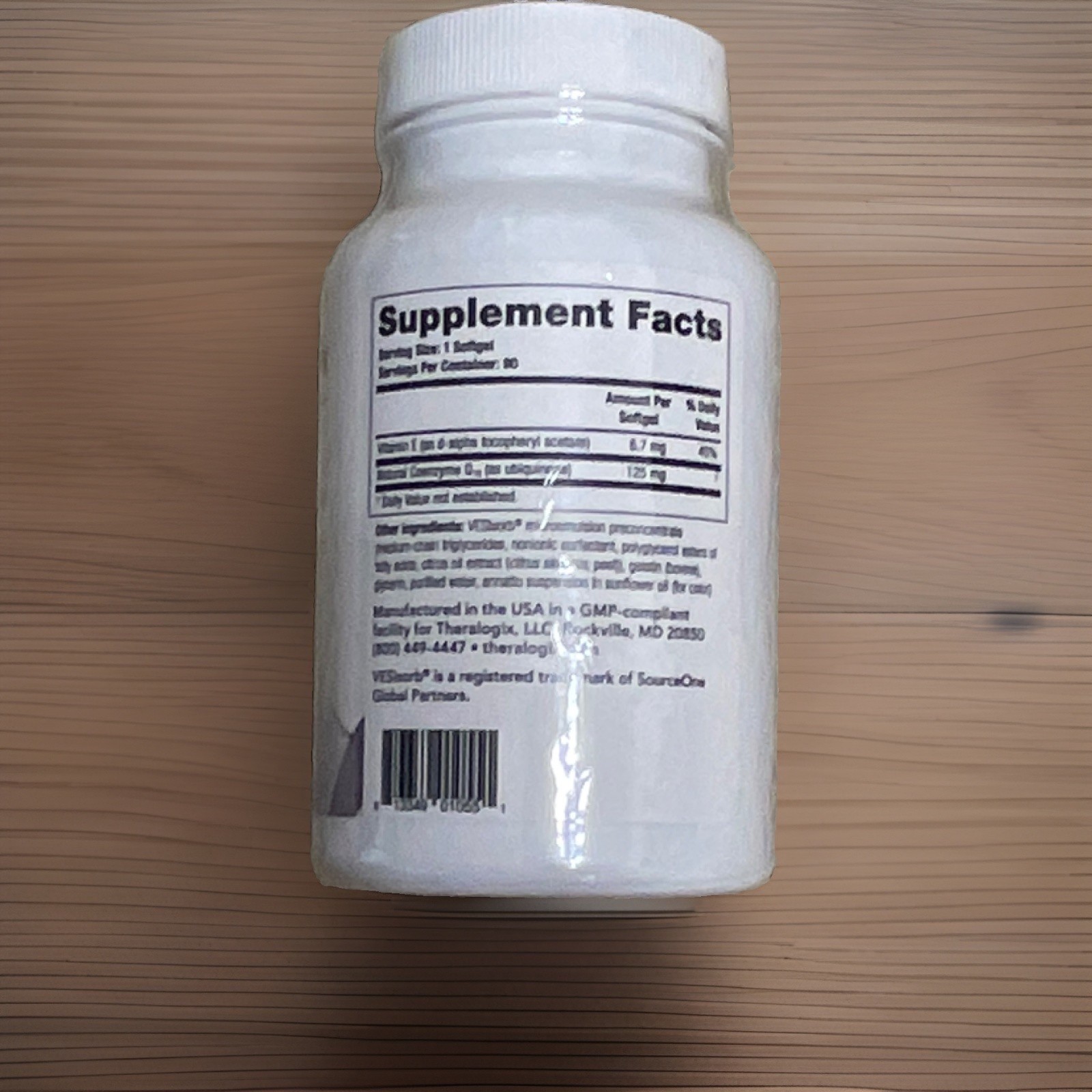Theralogix NeoQ10 CoQ10 125 mg Highly Bioavailable 90 Softgels Exp 03/2028