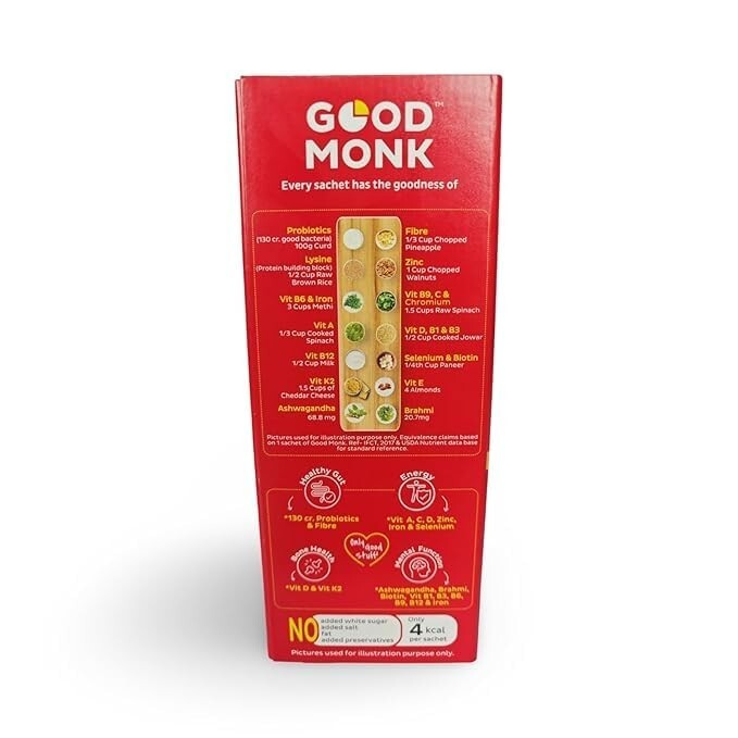 Good Monk Healthy 50+ Nutrition Mix For Seniors (Add To Food)- 15 Sachets