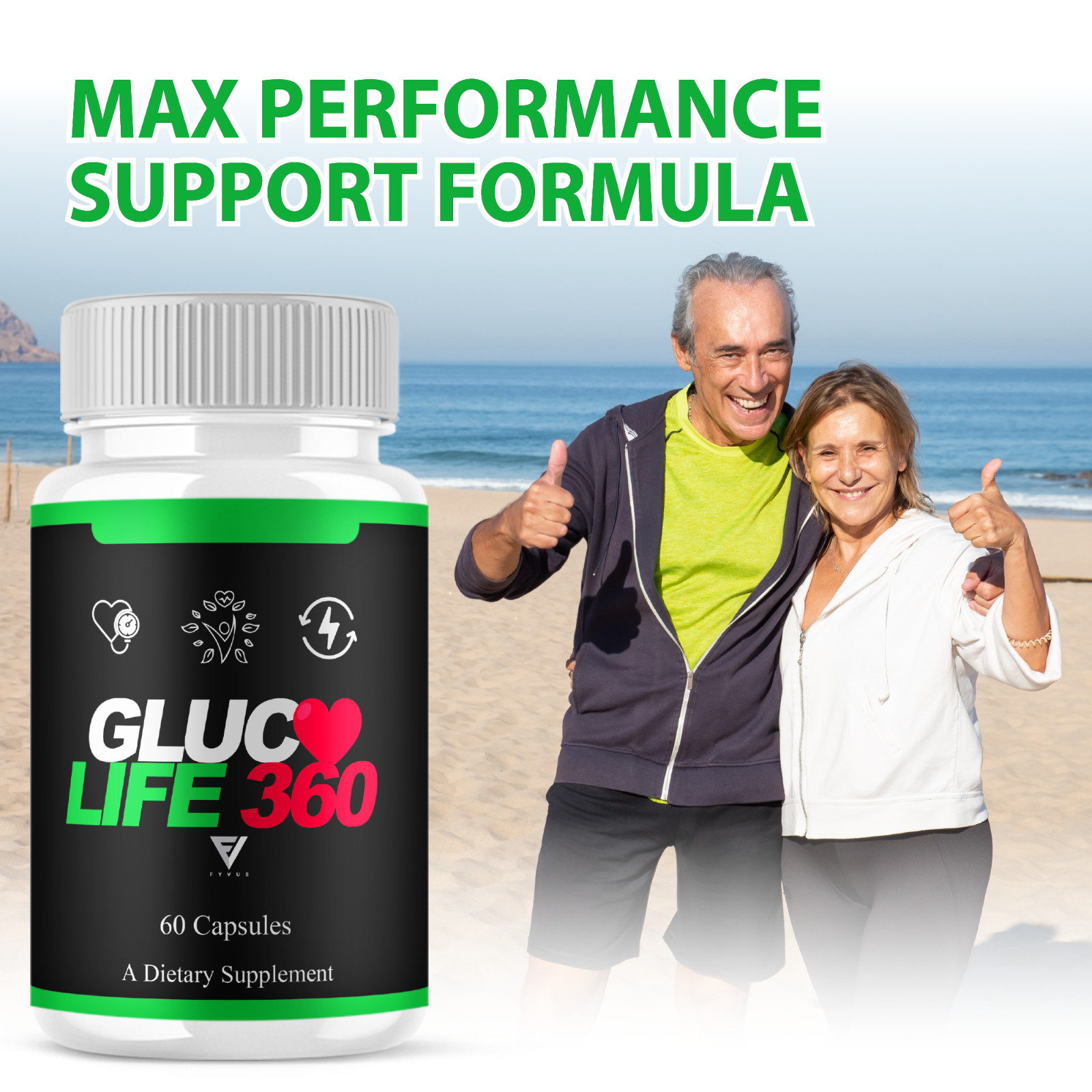 (2 Pack) Gluco Life 360 Blood Support Capsules, GlucoLife360 (120 Capsules)