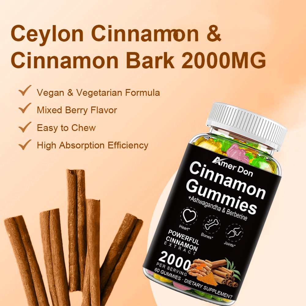 True Organic Ceylon Cinnamon Gummies 2000mg Highest Potency Blood Sugar Support
